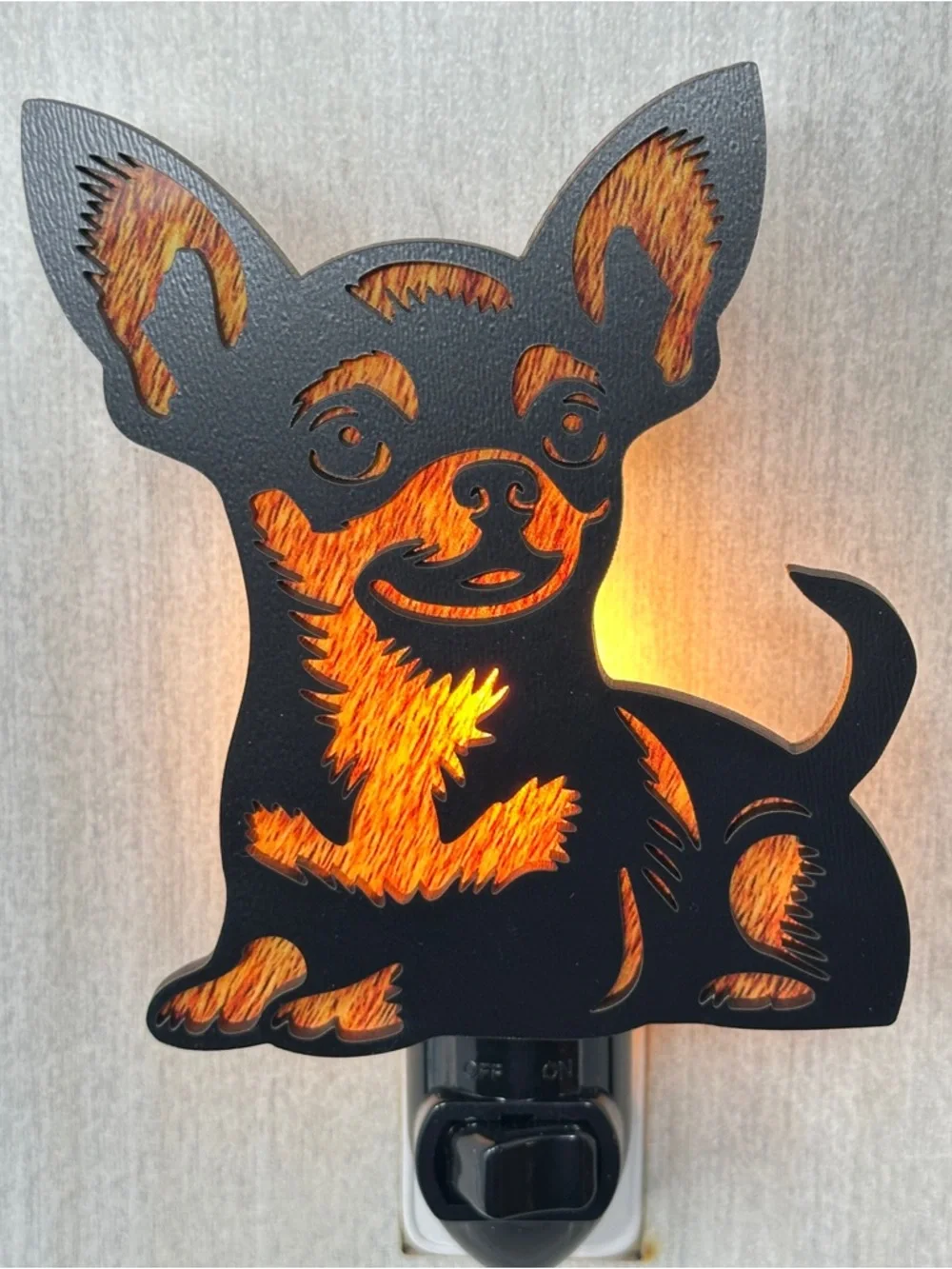 Chihuahua Night Light Plug-In‎ Dog Silhouette - Handmade